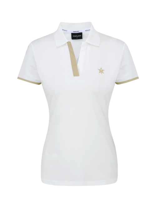 VERALUCE Golf Aster Open Two Tone Short-Sleeved Shirt White