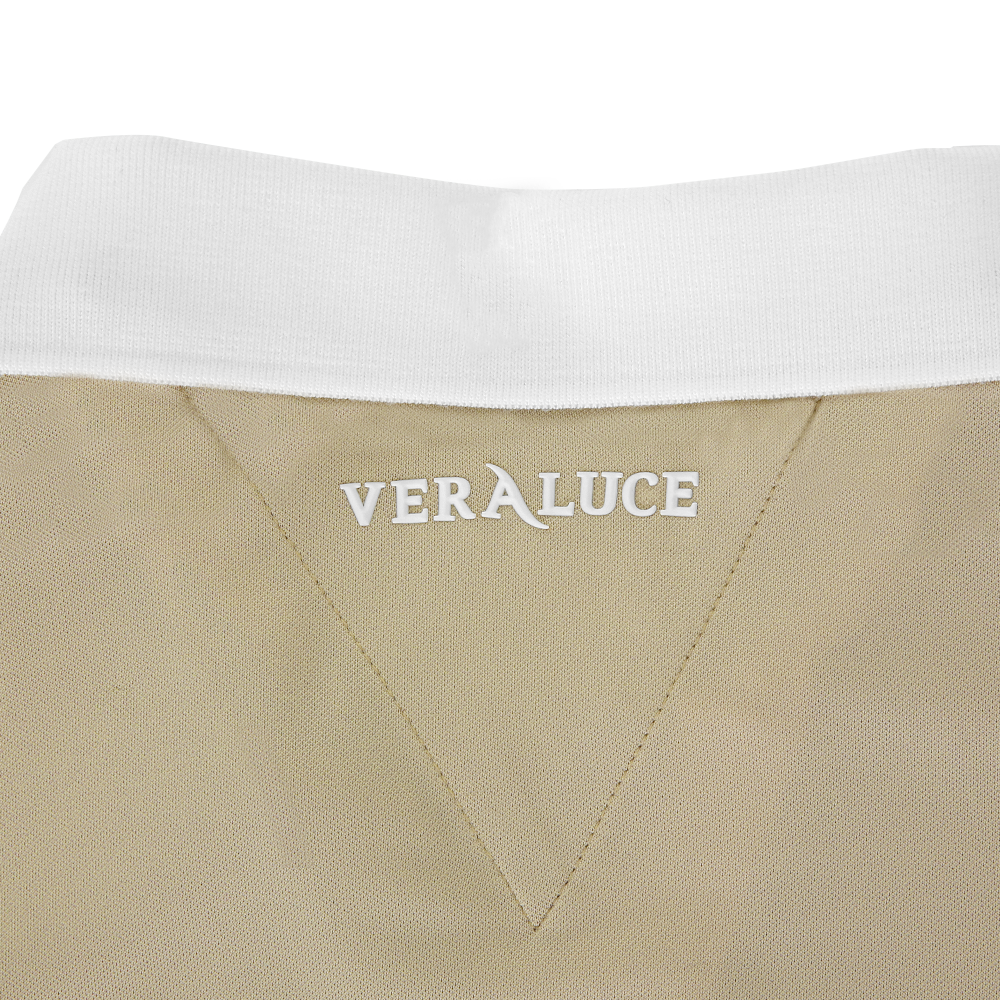 VERALUCE Golf Aster Open Two Tone Short-Sleeved Shirt Beige