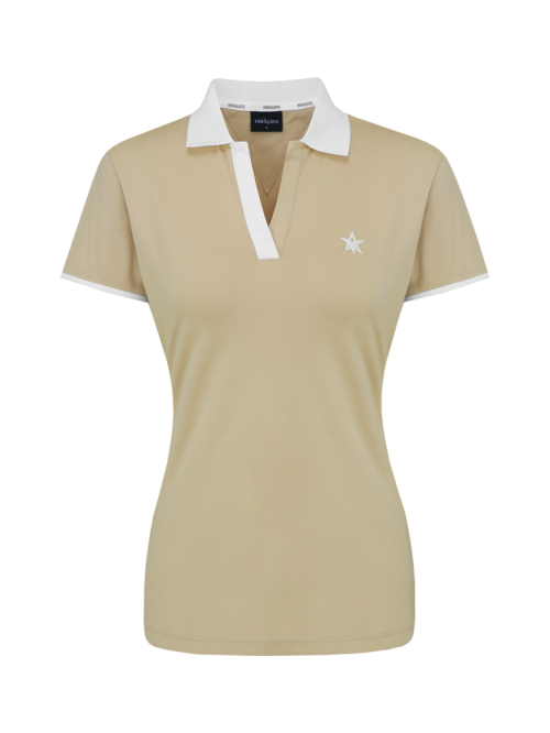VERALUCE Golf Aster Open Two Tone Short-Sleeved Shirt Beige