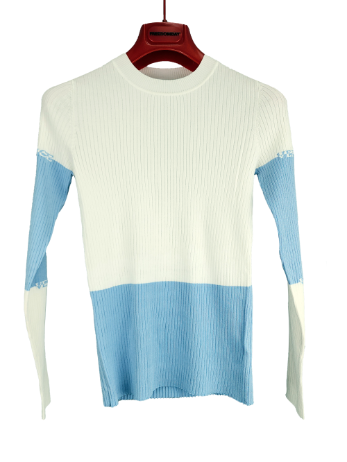 AVA POLORA ROUND NECK KNIT Blue