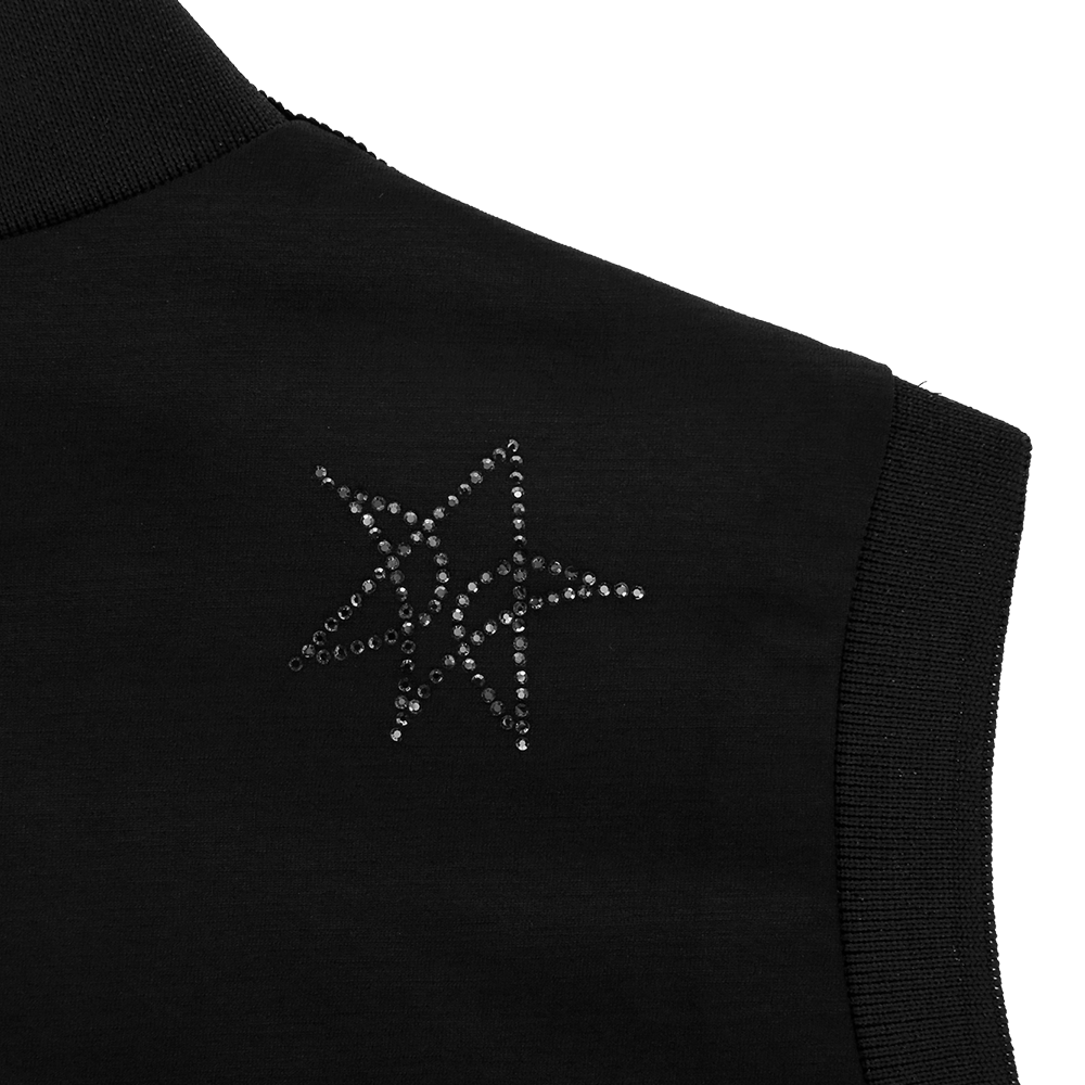 VERALUCE Golf Vivian Big Logo Sleeveless Vest Black