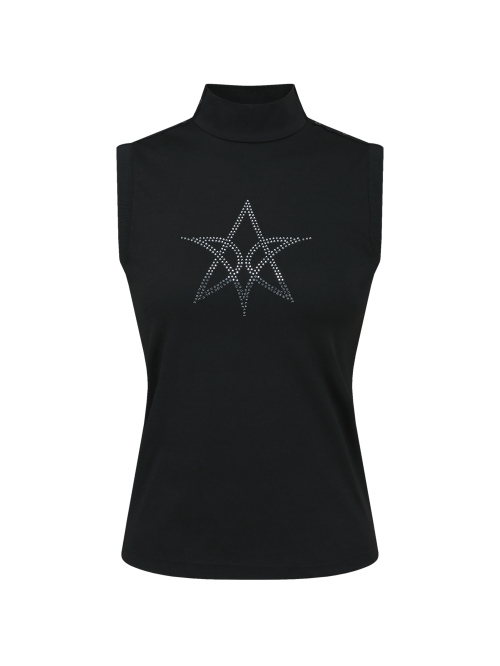 VERALUCE Golf Vivian Big Logo Sleeveless Vest Black