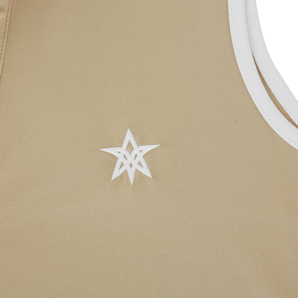 VERALUCE Golf Vivian Open Two Tone Sleeveless Shirt Beige