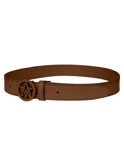 VERALUCE Golf Haeace Leather Belt Brown