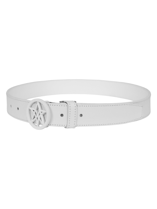 VERALUCE Golf Haeace Leather Belt White