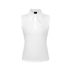 VERALUCE Golf Vivian Solid Big Collar Sleeveless Shirt White