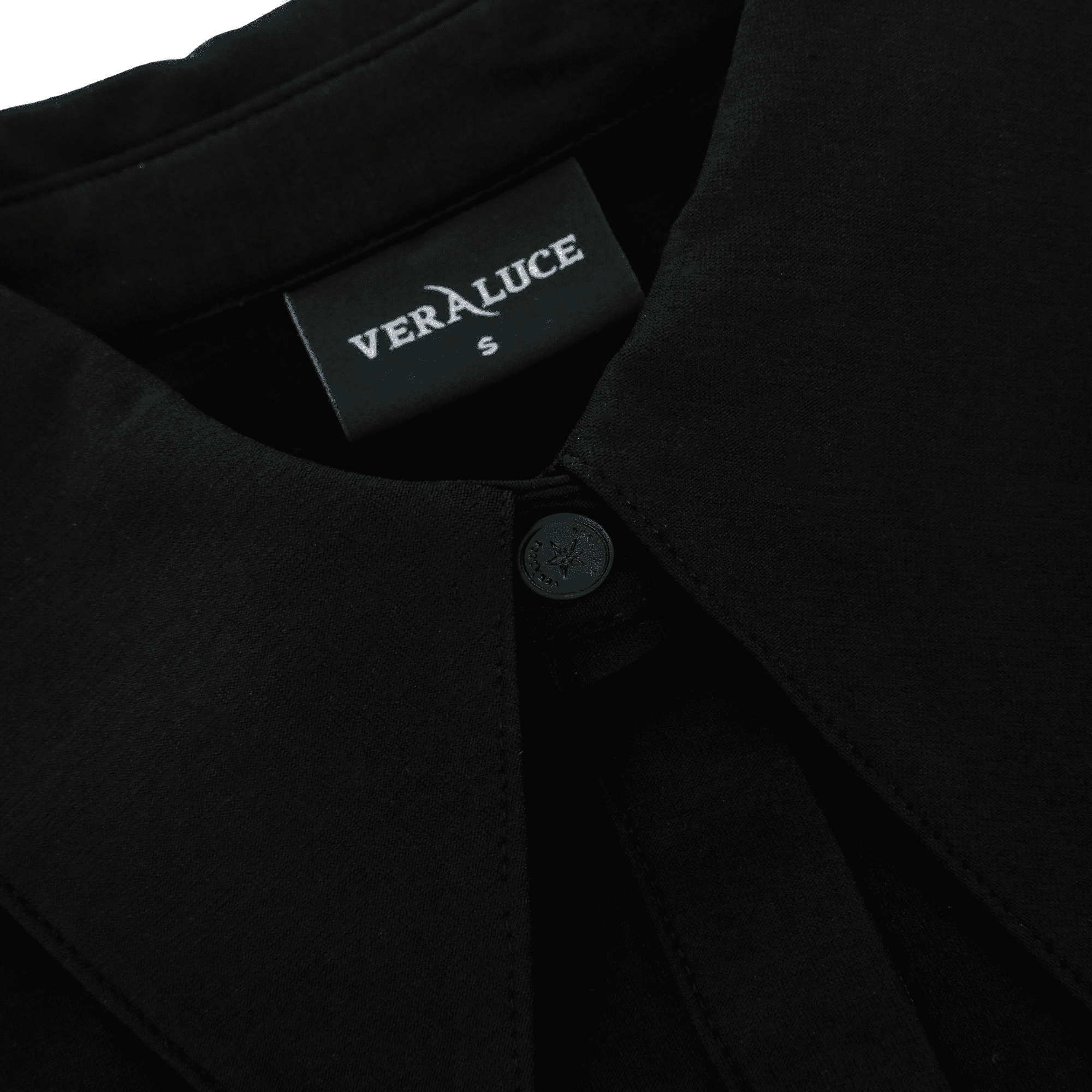 VERALUCE Golf Vivian Solid Big Collar Sleeveless Shirt Black