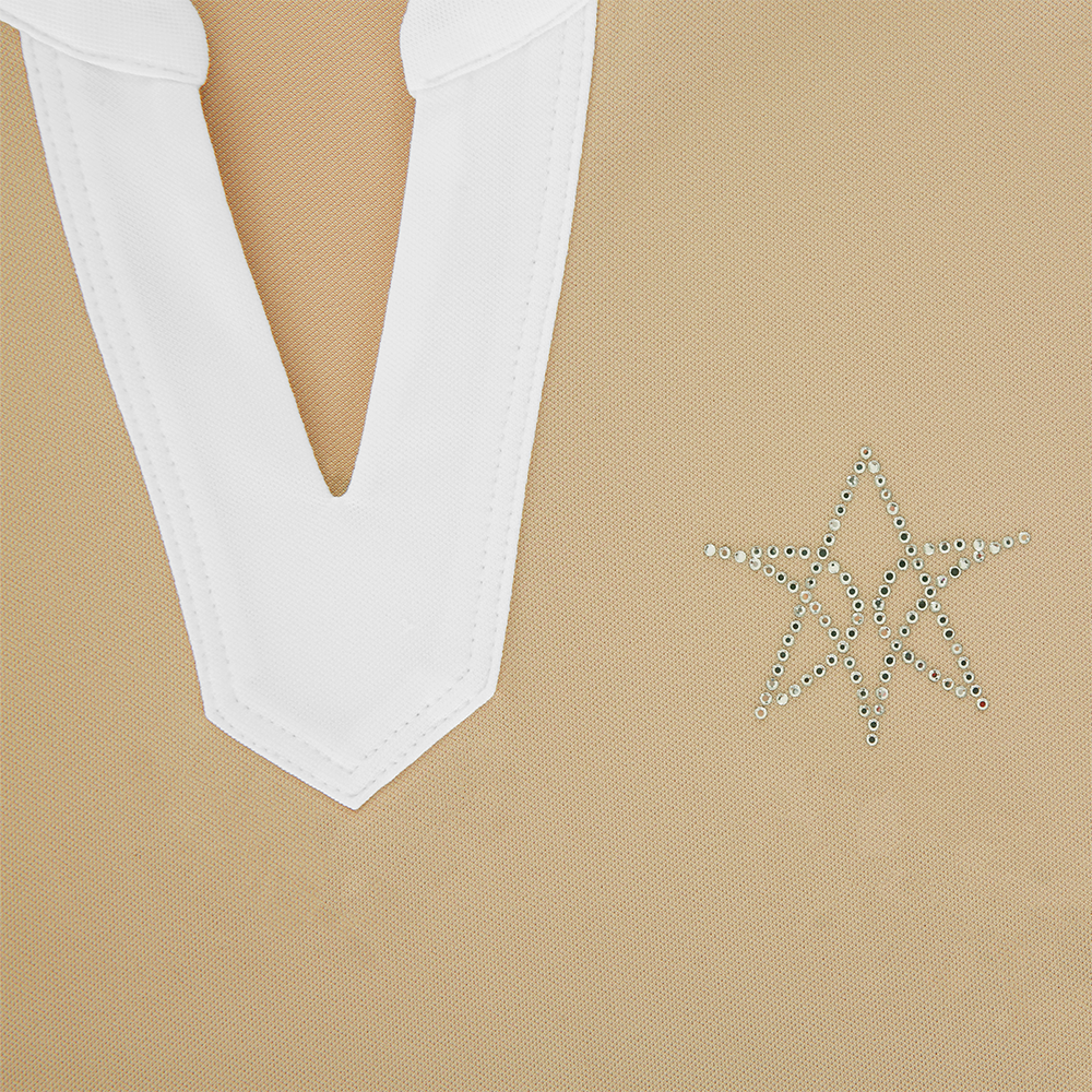 VERALUCE Golf Vivian V-neck Sleeveless Shirt Beige