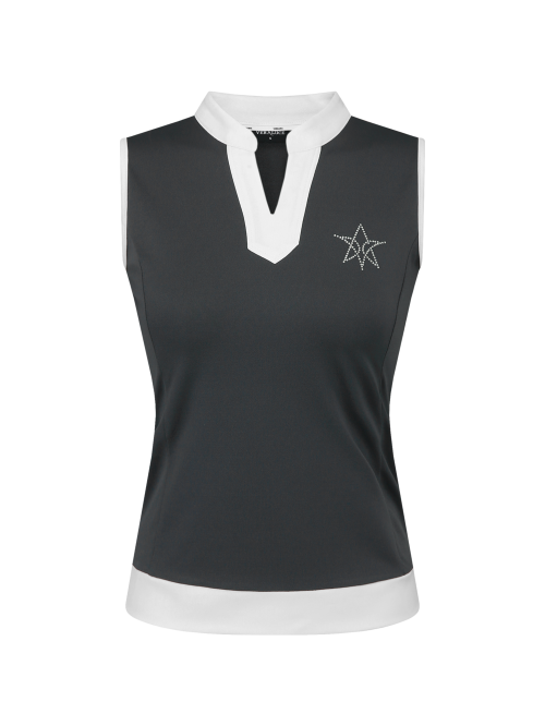VERALUCE Golf Vivian V-neck Sleeveless Shirt Gray