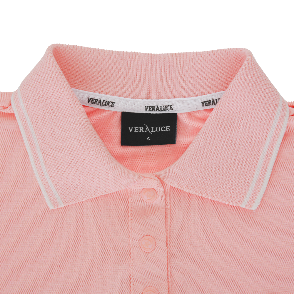 VERALUCE Golf Vivian Simple Collar Sleeveless Shirt Pink