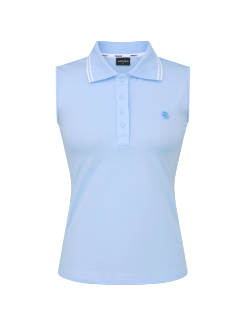 VERALUCE Golf Vivian Simple Collar Sleeveless Shirt Sky blue