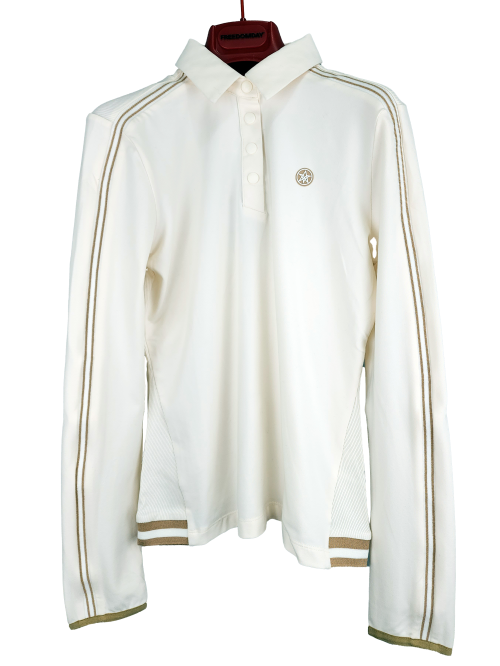 veraluce Golf Adora Line Point Long- Sleevess Shirt Ivory