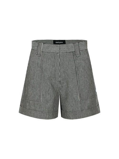 VERALUCE Golf Muses Stripe Short Pants Black