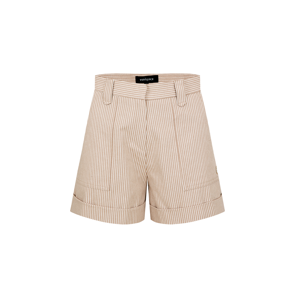 VERALUCE Golf Muses Stripe Short Pants Beige